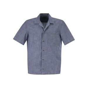 Peserico Men Lightweight Cotton Chambray-Effect Short-Sleeve Shirt